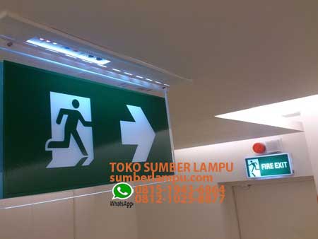 lampu exit akrilik 1 sumber lampu
