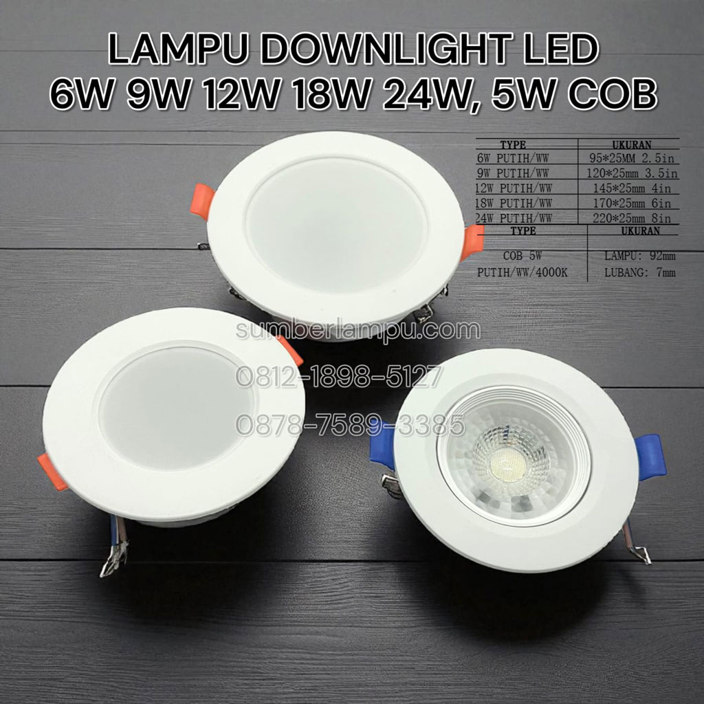 lampu downlight led bulat