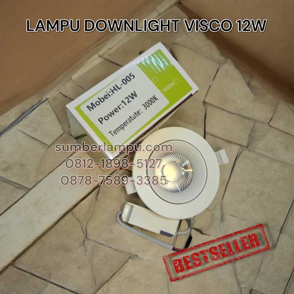 lampu downlight visco 12w