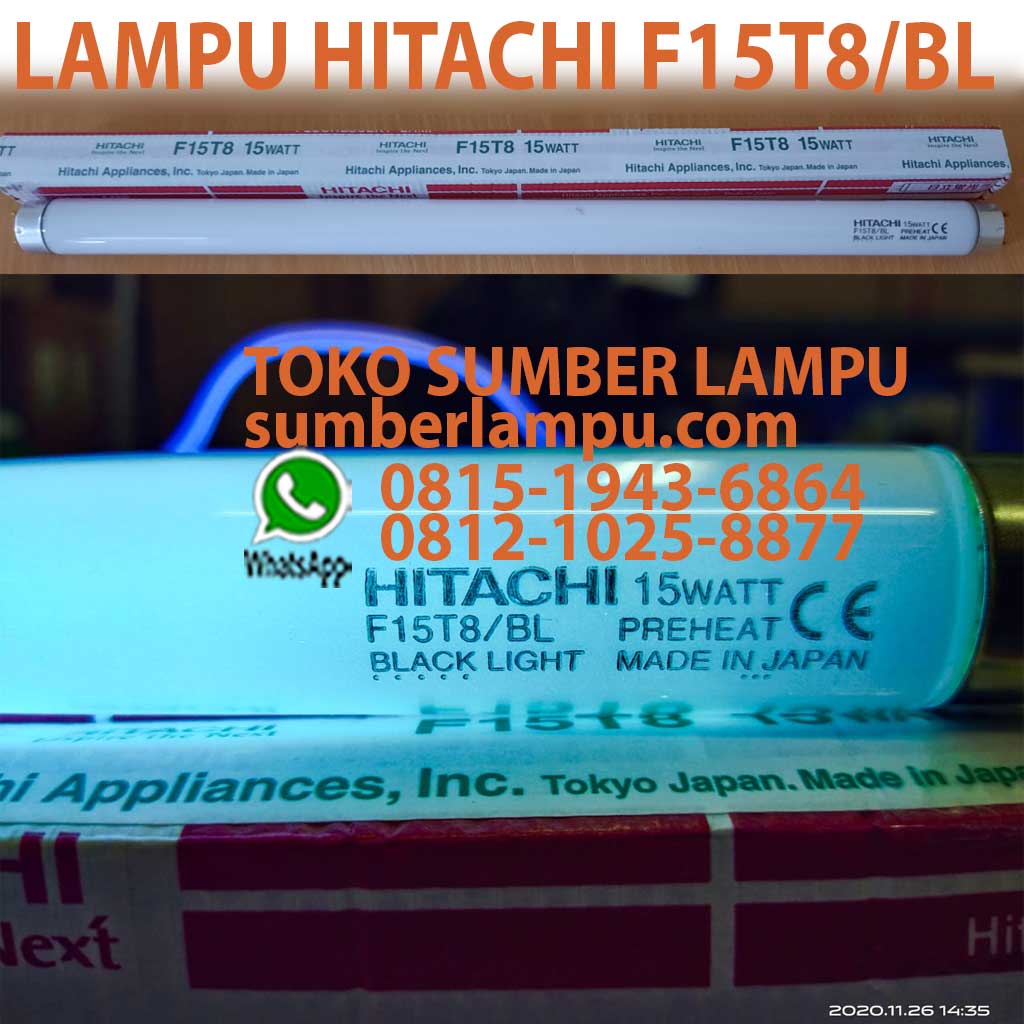 lampu hitachi f15t8 15w