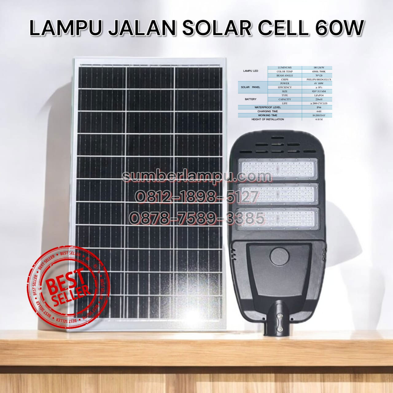 lampu jalan solar 60w