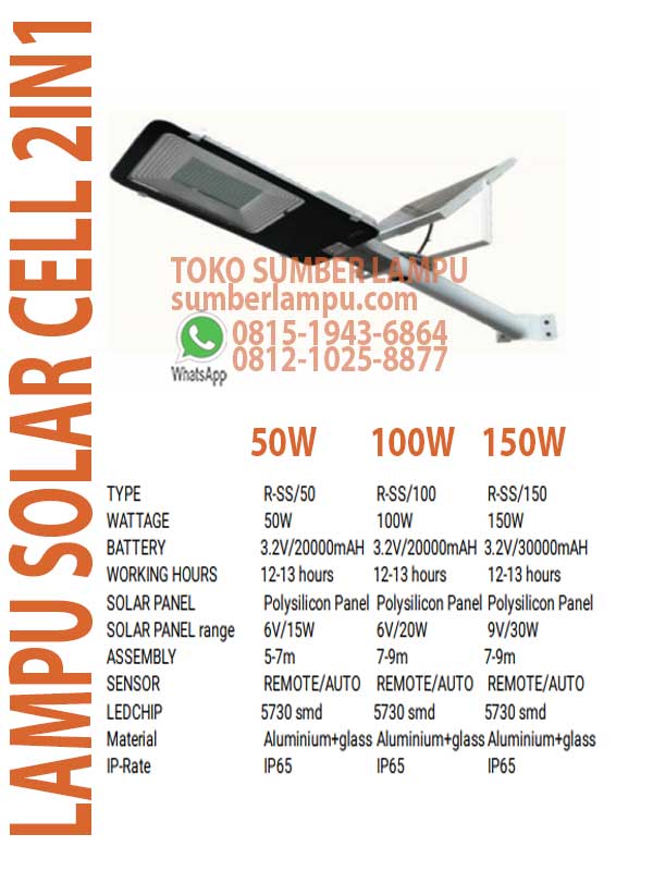 lampu jalan solarcell 150w