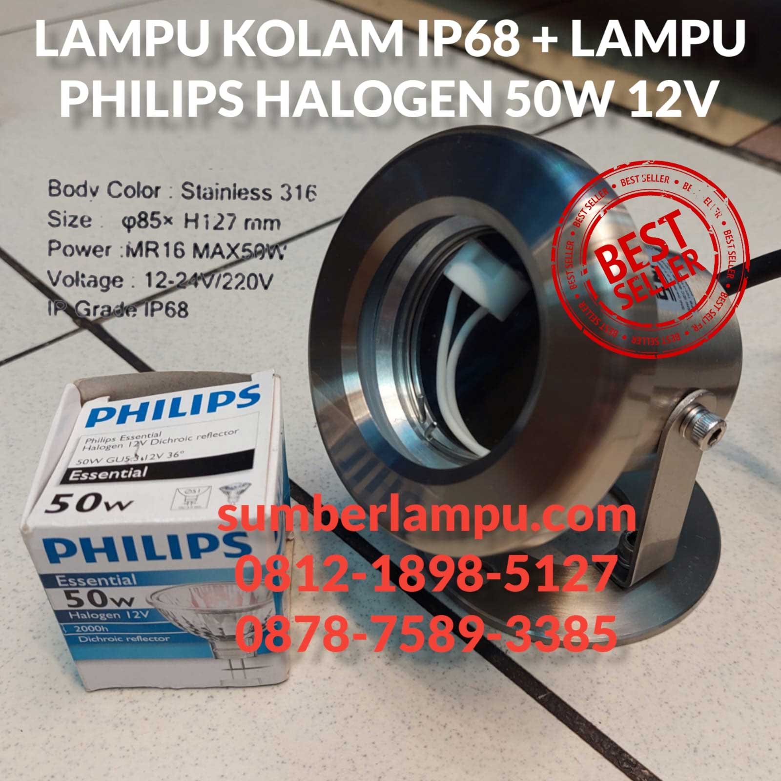 lampu kolam halogen philips 50w