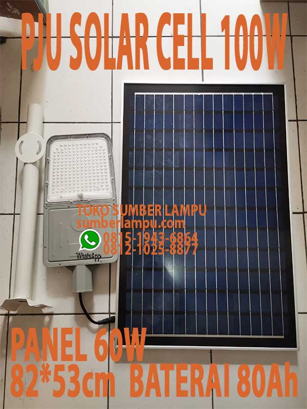 lampu pju solar cell 100w