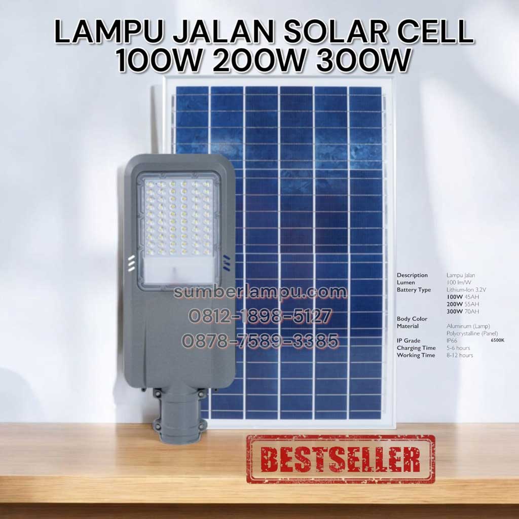 lampu solar cell 2in1 100w 200w 300w