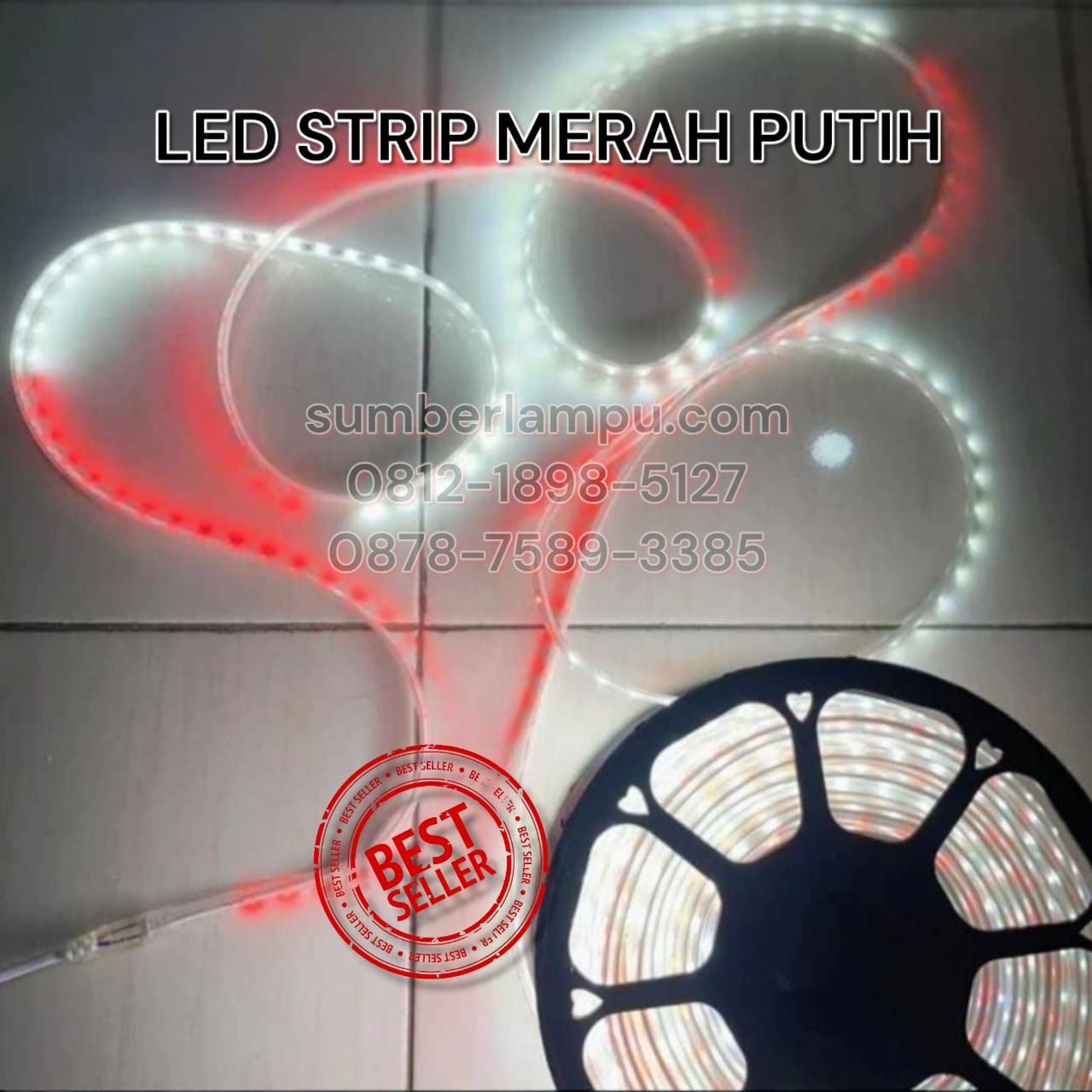 LED Strip Merah Putih 220V 100M Terbaru