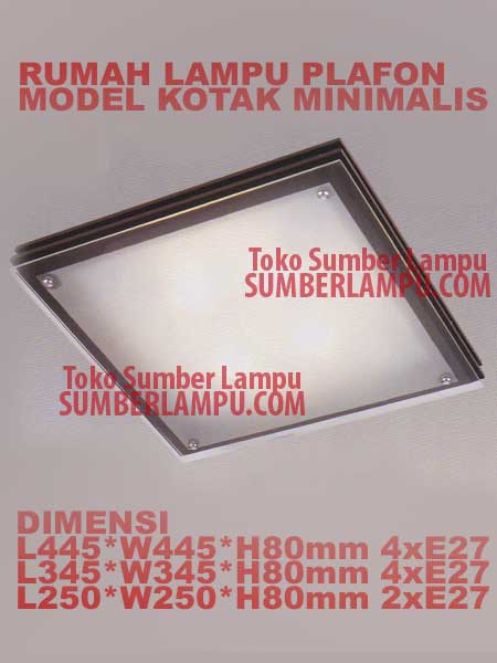 Lampu Plafon Kotak 4xE27 Berbagai Ukuran